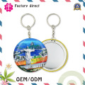 2016 Hot Selling 75mm Lady Gift Keychain Mirror Portable Tin Plate Cosmetic Mirror